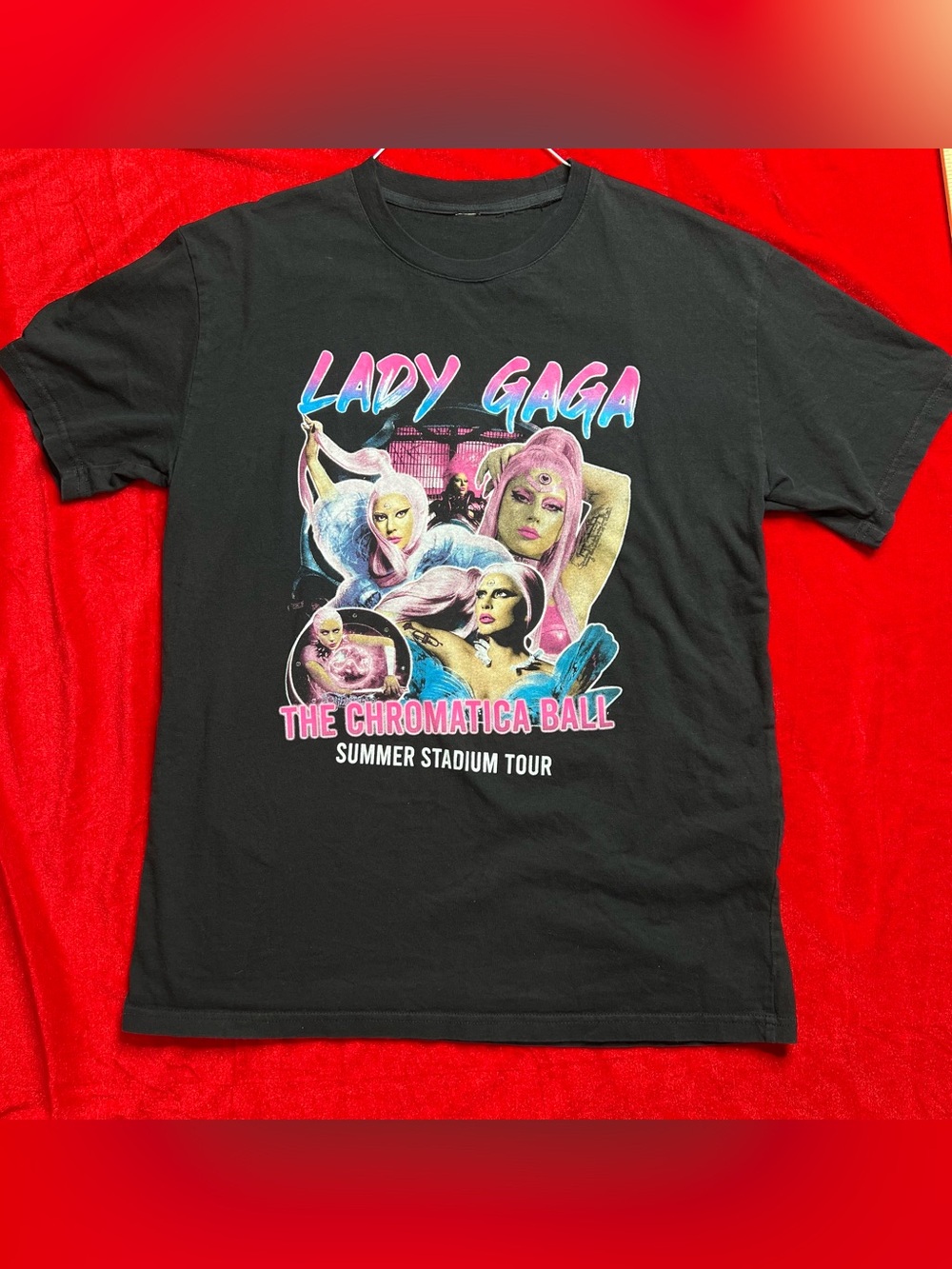 Lady Gaga Chromatica Ball Tour T-Shirt Black unisex size L